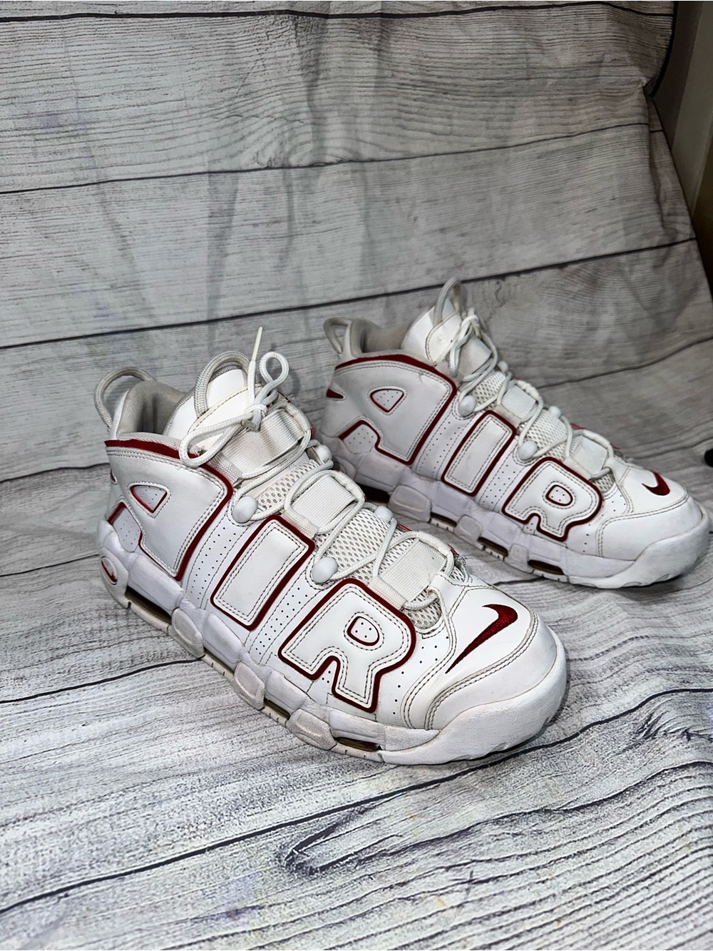 Nike Air More Uptempo 96 White Varsity Red size 10.5 M